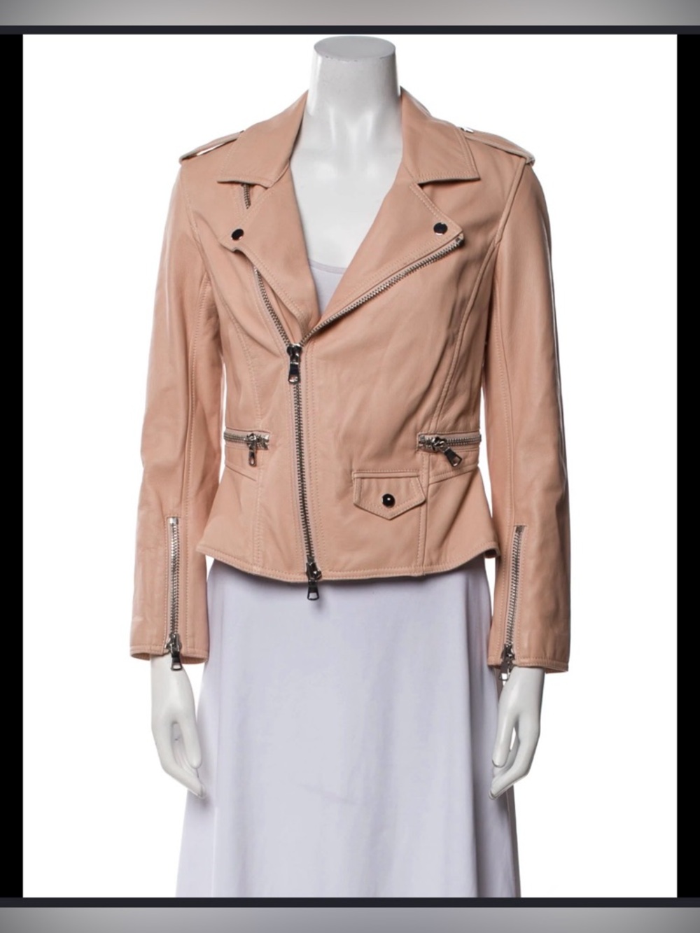 3.1 Phillip Lim Blush Lamb Leather Moto Jacket – Size 0 (Fits XS/S)